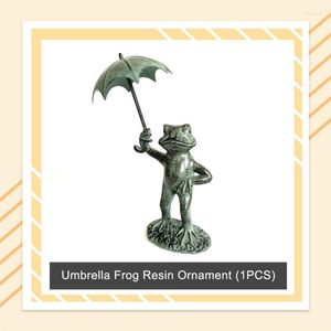 Garden Decorations Umbrella Frog Decoration Creative Lawn Figurine Ornament Mini Simulation Statue Outdoor Party Prop