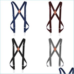 Suspenders Two Clips Tightness Overlap Hook Belt Woman Man Elastic Fashion Accessory Mti Color Currency Braces 15Dm K2 Drop Delivery A Dhstb