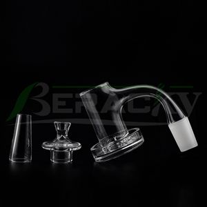 DHL Beracky Full Weld Beveled Edge Smoking Quartz Charmer Banger Set 20mmOD Fully Welded Nails With Quartz Cap And Cone For Glass Water Bongs Dab Rigs Pipes