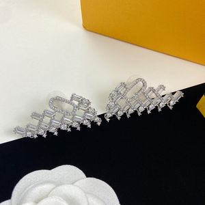 Brincos de prata de 925 de 925, personalizados, minimalistas de diamante incrustado em aço inoxidável Brincos de aço juvenil de joias de luxo