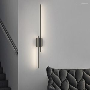 Wall Lamps Modern Led Lamp For Bedside Bedroom Corridor Staircase Hallway Lighting Home Decorative Fixture Black Gold Interior Lights