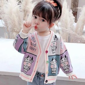 Pullover Girls cardigan sweaters spring autumn children's cartoon coats kids girls Baby Sweaters casual cotton clothing tops P4 362 230816