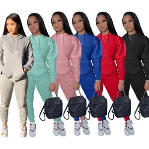 Designer Jogger serve para mulheres mais tamanhos 3xl Ruos de pista de outono Capuz de capuz de inverno e calças conjuntos de duas peças