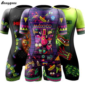 Cykeltröja set Mexico Men Women Professional Triathlon kläder Kort ärm Cycling Skinsdräkter Set Conjunto Feminino Ciclismo Jumpsuit Kit 230815