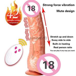 Dildos/Dongs Wireless Remote Control Charging Telesic Swing Heating Simulation Phallus Female Masturbation Vibrator Adult Sex Toys HKD230816