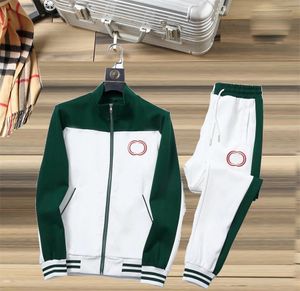 2023 Herrens modespår Klassiska bokstäver som trycker på två stycken Outfits Men's Tracksuit Sweat Sport Sport Suit Män Hoodies Jackets Jogger Sporting Casual Set#013