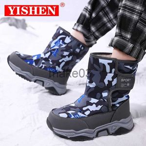 Buty Yishen Winter Children Buty ciepłe pluszowe wodoodporne buty śniegowe dla dzieci gumowa moda na zewnątrz chłopców butów J230816