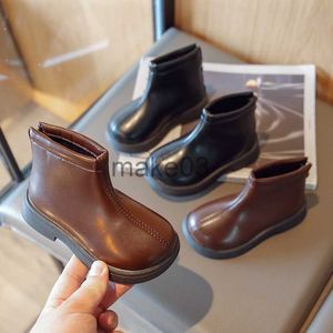 Buty 2022 Zimowe buty kostki lekkie dziewczyny buty platformowe formalne czarne brązowe krótkie buty niskie obcasy Super przytulne bawełniane buty F09271 J230816