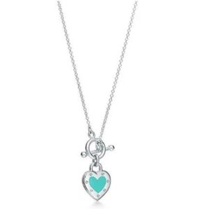 Tiffanyjewelry Sterling Necklace Pendant Female Jewelry Tiffanybead Necklace Blue Heart Quality Designer Necklace Tiffanyjewelry Holiday Gift 798
