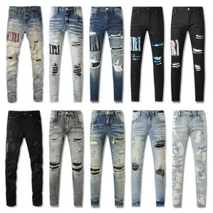 Herr jeans 2023New Men jeans hål ljus blå mörkgrå Italien varumärke man långa byxor byxor streetwear denim mager smal rak cyklist jean för d2 toppkvalitet 20230817