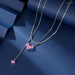 Anhänger Halsketten 2023 Kreatives Design Sinn für doppelte geschichtete Halskette kleine und süße frische One -Schulter -Kragenkette