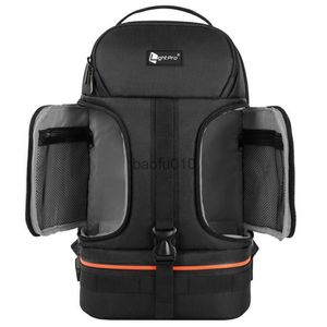 Acessórios para bolsas de câmera Photo Vídeo ombros à prova d'água Backpack w/ Night Refelctor Line Tripod Case Fit 15.6inch Laptop para Canon Nikon Camera HKD230817