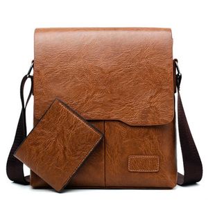 Ny mode Men's Shoulder Bag Fashion Leather Bag Portfölj Handväska Ryggsäck Vertikal Populära Messenger Bag 230220