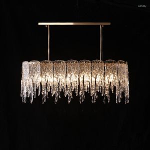 Pendant Lamps Hallway Ice Hanging Lamp Art Decor Waterfall Light For Dining Room Home Lights & Lighting E14 Led Suspension Luminaire