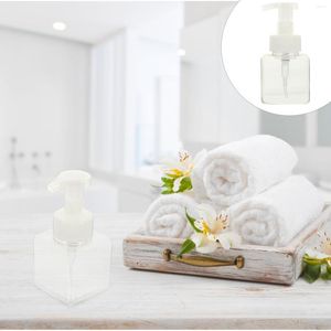 Storage Bottles 5 Pcs Square Plastic Pump Refillable Lotion Press Dispenser