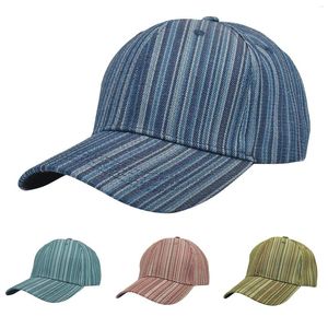 Caps de bola Banco de beisebol Moda feminina Moda japonesa listrada de algodão masculino Viagem solar Sun Visor Mens Hat City