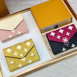 Men women card holders Lady Card package coin purse Canvas Leather soft leather mini wallet black red pink credit card wallets Fashion designer purse colors88
