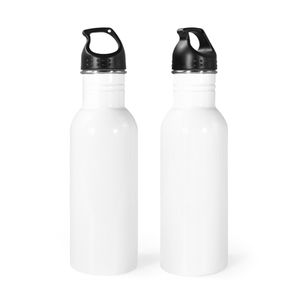 sublimering sport vatten flaska 22 oz enkelvägg dricker tumlare med lock och hanterar metall utomhusmugg snabbt