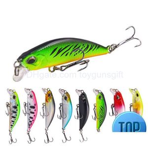 Przynęty Przynęty 1 szt. Minnows Fishing Przynęta 68 mm 2,7 g 3D Eye Crankfish Bait Wobbler Sztuczny plastikowy twardy sprzęt Dostawa Sports O DHO21