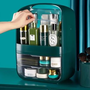 Scatola di stoccaggio cosmetico da 1 pc, organizzatore per trucco impermeabile portatile, scatola da toeletta con cassetto, scatola di stocca