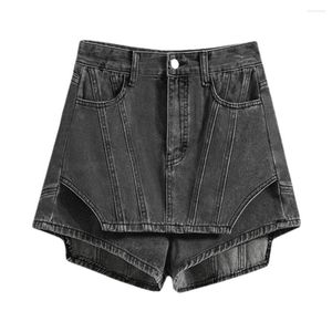 Shorts femininos jeans pretos Salia mulher 2023 verão harajuku moda vintage jeans calça feminina curta