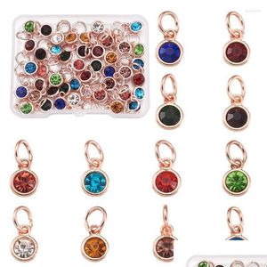 Charms 48pcs 12 Colori in lega di pietra natale Rinestone per gioielli di compleanno Making Women Necklace Orecchini a pendente Accessori fai -da -te Claio dhmye