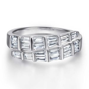 Мода Bvlga Jewelry Brand Designer Женские аксессуары 925 Pure Silver Square Diamond Snake Ring Fashion прямоугольный циркон открытый свет роскошь