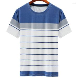 Herren-T-Shirts Herren 3D gestreifte Grafikdruck Kurzarm Runde Kragen Sommer-T-Shirts Tops Männliche Freizeit-T-Shirts