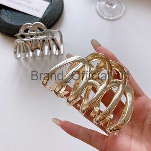 Trendy Metal Geometric Wave Hair Claw Korean Simple Hairpin Grab Hair Clip Hairgrip Fashion Women Hair Accessories Headwear Gift x0817