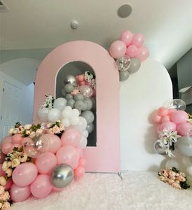 Andra evenemangsfestleveranser 5x7ft Pink Open Arch Backdrop -omslag för dekorationsdörrform Ballonger Stativ Frame Wedding Decor 230816