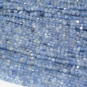 Loose Gemstones Natural Kyanite Edge Faceted Cube Beads 2.2mm No Color Treatment