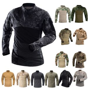 Utomhus taktisk kamouflage t-skjorta skogsjakt skjuter oss stridsklänning uniform bdu armé stridskläder camo skjorta no05-013