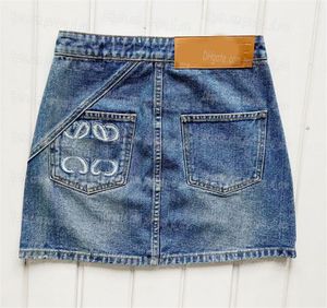 Blue Women Denim Skirt Dress Sexy Mini Skirts Summer Patchwork Embroidery Skirts