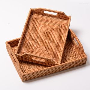 Plates Akiba Woven Storage Water Fruit Basket Candy Snack Dim Sum Tray 2 Pieces