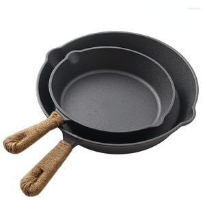 Pans Outdoor Camping Cast Iron Frying Pan Picnic Barbecue Household Braising Non-Stick Steak Roasting Pot