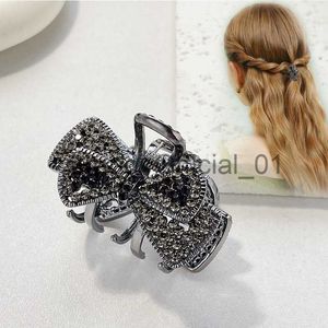 Shinestones Black Butterfly Hair Claw Women Exquisite Fashion Flowers Clip per capelli Girls Elegant Shark Crab Clips Accessori per capelli x0817