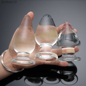 Анальные игрушки 5 см. Большой стеклянная заглушка Crystal Dildo Anal Anal Plug для мужчины массаж предстательной железы Стимулируйте анальный оргазм.