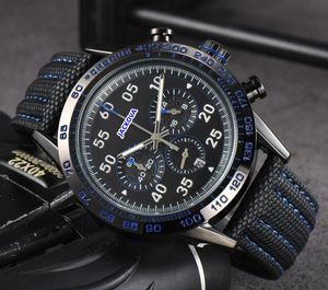 Voll funktionsfähige Quarz Fashion Herren Stoppwatch Uhren Auto Date Männer Kleider Designer Line Gürtel Uhr drei Augen Sub -Zifferblatt Arbeit Großhandel männliche Geschenke Armbanduhr