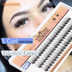 Falska ögonfransar iguions 30d L Curl Super Cluster Eyelash Extension Natural individuella fransar Silk Eyelash Extension levererar HKD230817