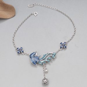 Hanekler Etnik Tavuskuşu Çiçek Ayak Zinciri Kadınlar İçin Happinetler Vintage 925 STERLING Gümüş Emaye Anklet Bileklik Ayağı Takı Toptan 230816