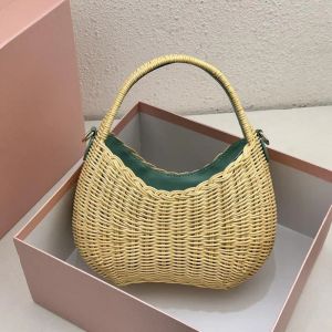 Bolsas de ombro novas designer de luxo de alta qualidade 2023 cesto de legumes moda videira saco de bolsa de bambu feminino crossbody