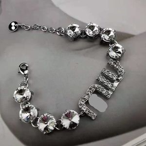 Brand Designer MiuMiu Fashion Bracelet letter diamond encrusted crystal zircon necklace personalized advanced adjustable diamond bracelet Accessories Jewelry
