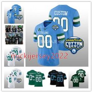 Tulane Green Wave Football Jersey 2 Shaadie Clayton-Johnson 61 Cameron Wire 5 Yulkeith Brown 10 Tahir Annoor 97 Maxie Baudoin IV Tulane Trikots Customgengenierter Männer