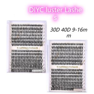 14 linhas cílios individuais clusters 30d 40d Mistura de densa imitação natural pisos de paralisos falsos cílios leves DIY leves a granel