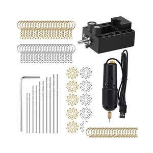 Set di utensili elettrici Mini trapano elettrico portatile per gioielli in resina epossidica perla che producono strumenti di artigianato in legno fai -da -te con drop di dati USB da 5 V Dhtl3