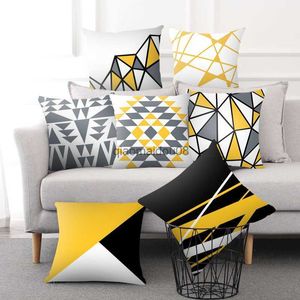 Pillow Case 45 * 45 cm Nordic Marmor Textur Hülle Sofa Kissenabdeckung gelb CaseGeometric Wohnzimmer Hülle HKD230817