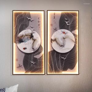 Lâmpada de parede chinesa criativa Zen Tea Room Living Backgridor Corredor Pintura