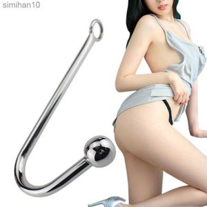 Brinquedos anal anal aço inoxidável bola anal gancho anal metal anal plug adulto jogo de sexo plug plug shop bdsm produto sexual erótico para homem mulher gay hkd230816