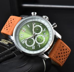 Orologio Cho Mens Quartz Hareketi Saatler Kronograf Kolluluğu Süper Aydınlık İzleyici Deri Deri Kayış Lüks Erkekler Saat Hediyesi Baba