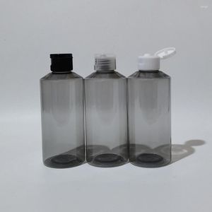 収納ボトル30pcs 200ml空の灰色のプラスチックボトルフリップトップキャップ200cc化粧品パッケージ塗り、ローションシャンプー用のネジ蓋付きコンテナ